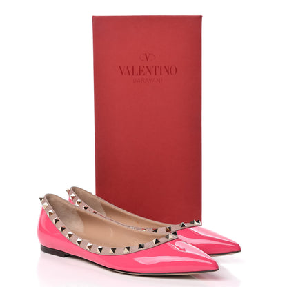 Valentino Garavani Patent Nappa Rockstud Ballerina Flats 40 Peony Poudre 9 of 9