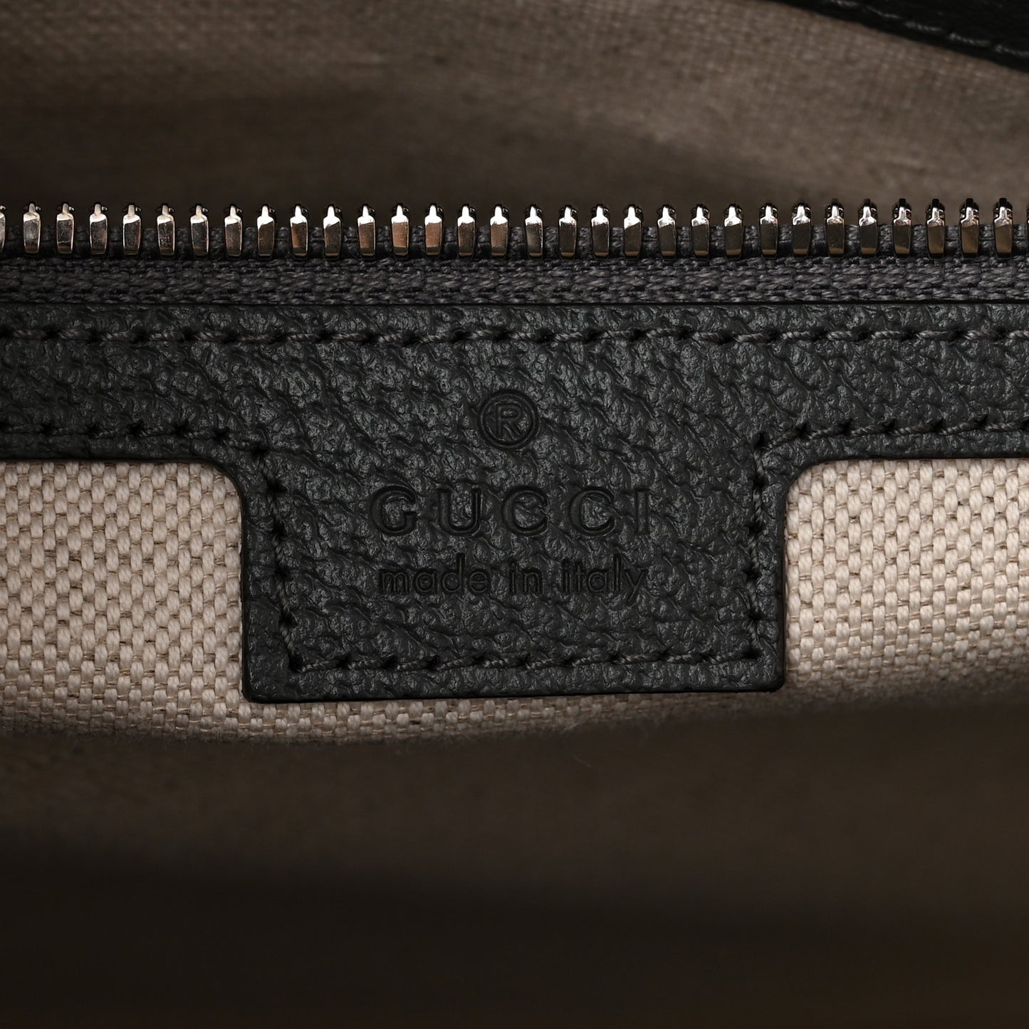 GG Supreme Monogram Textured Dollar Calfskin Medium Ophidia Tote Grey Black Graphite Grey