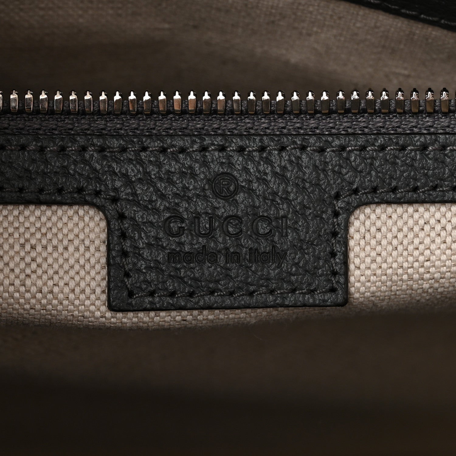 Gucci GG Supreme Monogram Textured Dollar Calfskin Medium Ophidia Tote Grey Black Graphite Grey 6 of 10