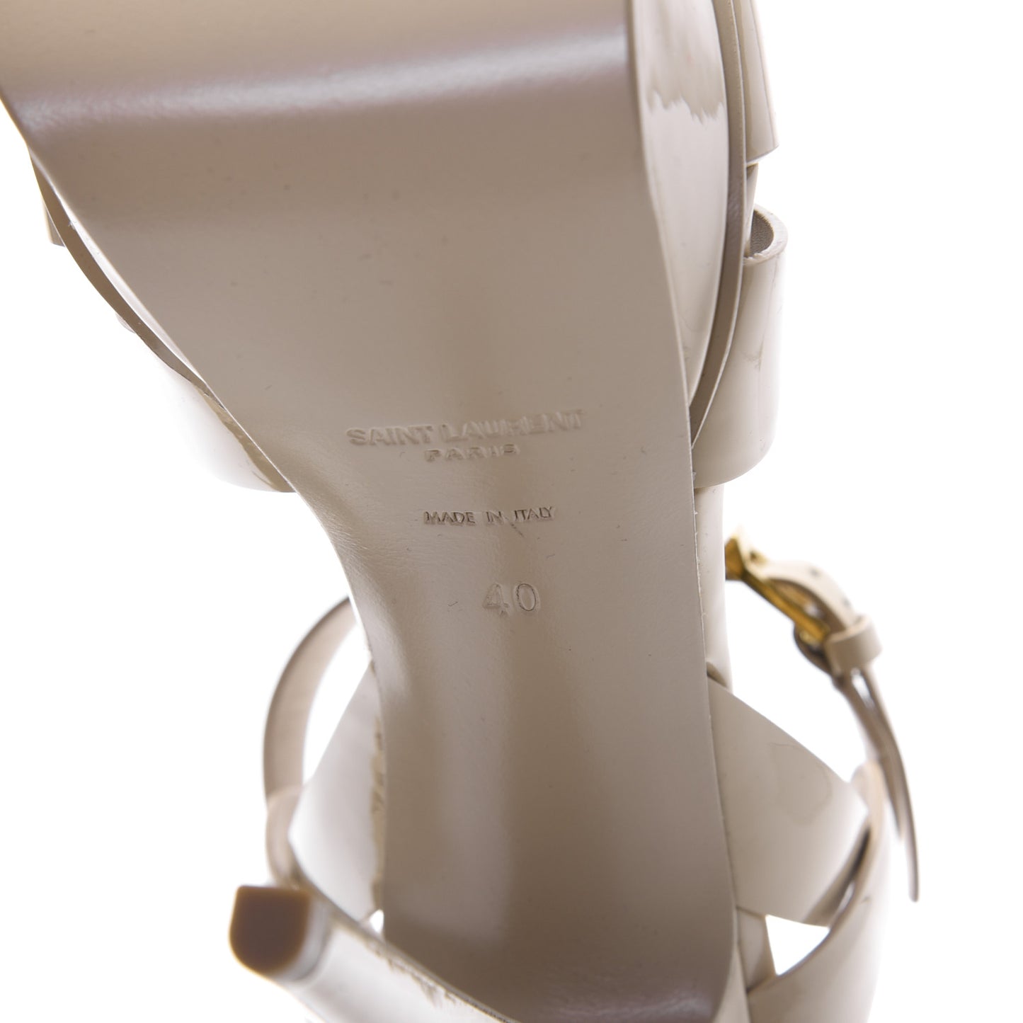 Patent Tribute 105 Platform Sandals 40 Nude Powder