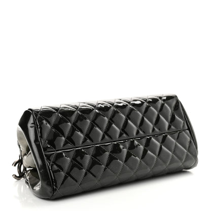 Chanel Patent Quilted Small Just Mademoiselle Bowling Bag Grey Black 4 of 11