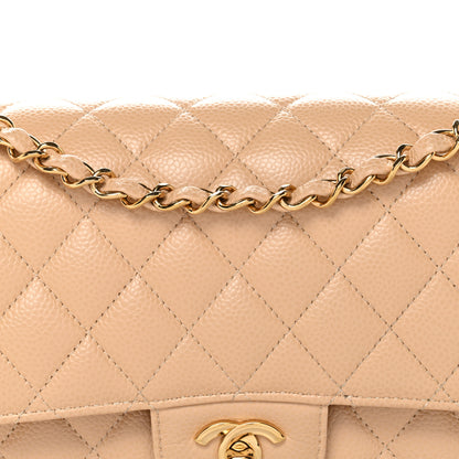 Chanel Caviar Quilted Medium Double Flap Beige 8 of 12