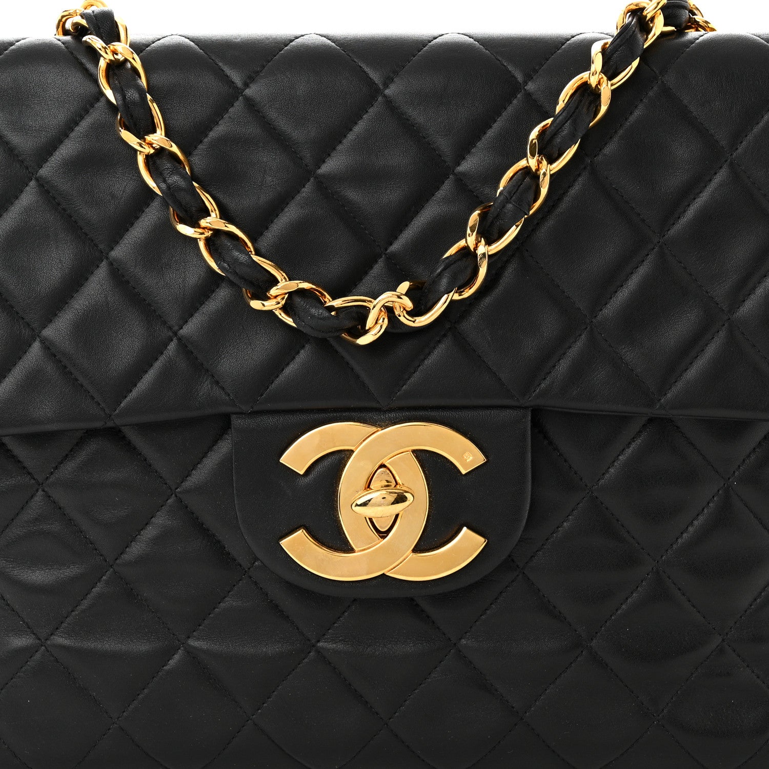 Chanel Lambskin Quilted XL Jumbo Single Flap Black 8 of 14