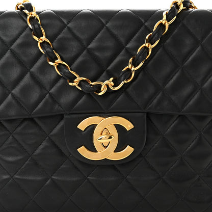 Chanel Lambskin Quilted XL Jumbo Single Flap Black 8 of 14