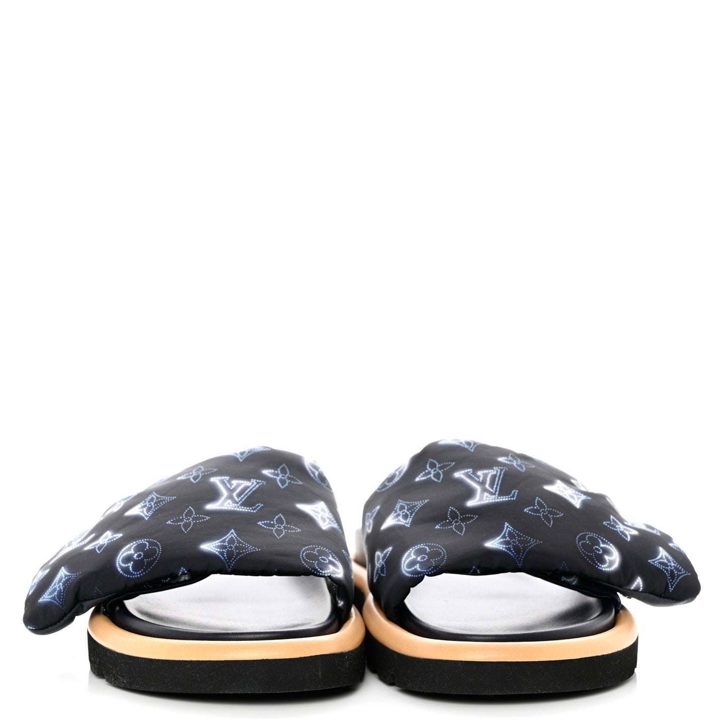 Nylon Monogram Womens Pool Pillow Comfort Mules 40 Navy Blue
