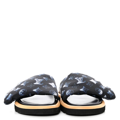 Louis Vuitton Nylon Monogram Womens Pool Pillow Comfort Mules 40 Navy Blue 2 of 8