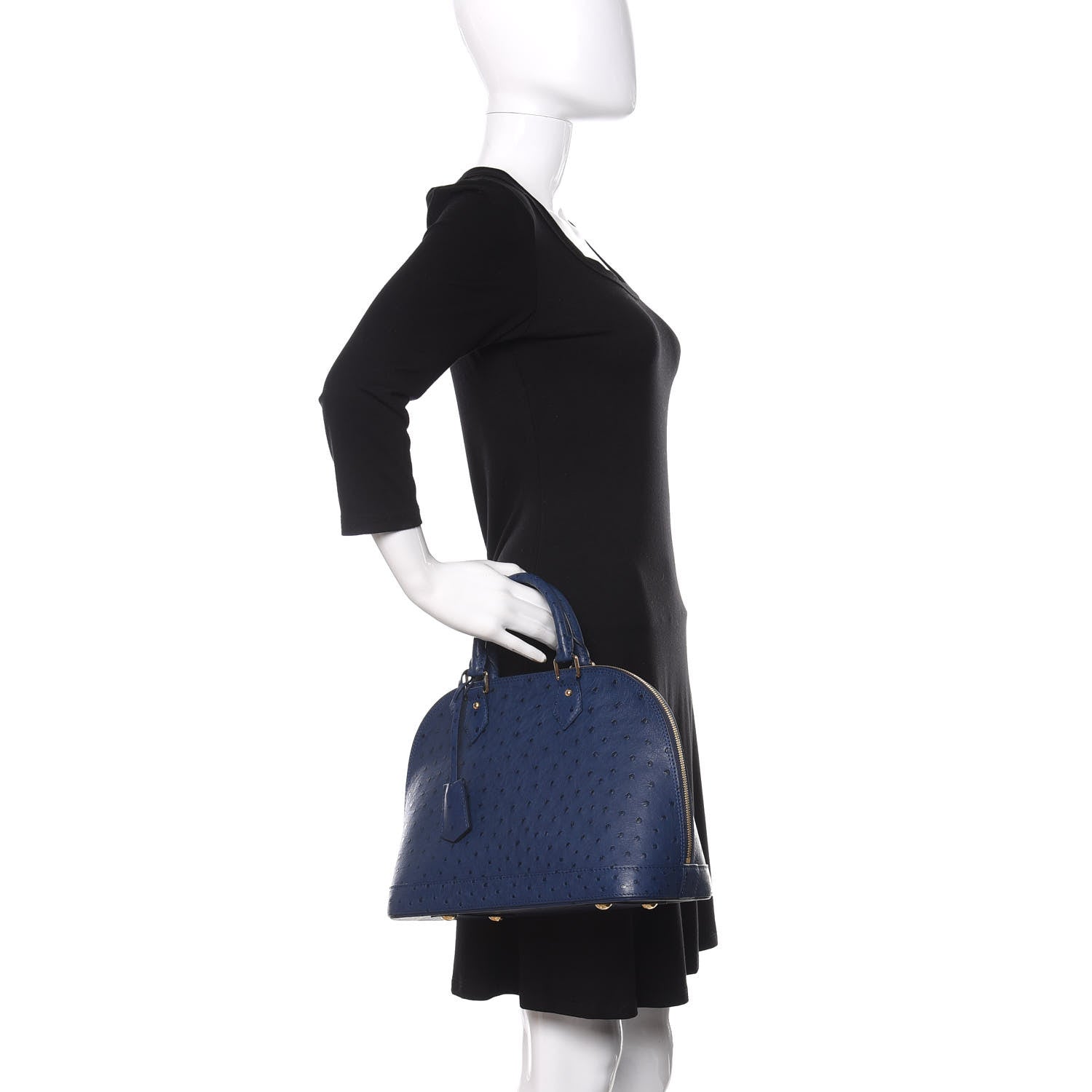 Louis Vuitton Ostrich Alma PM Indigo 2 of 10