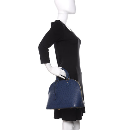 Louis Vuitton Ostrich Alma PM Indigo 2 of 10