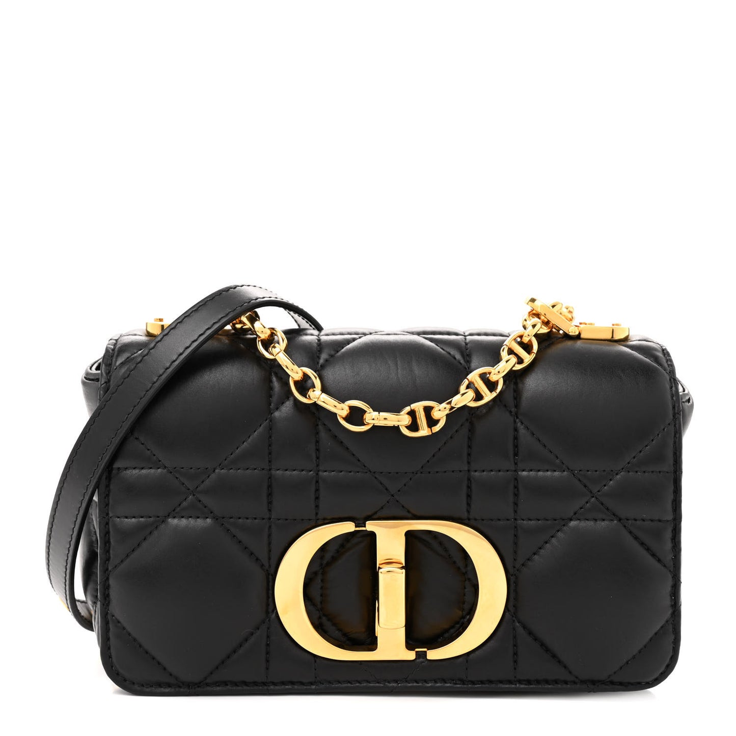 Calfskin Macrocannage Small Caro Bag Black