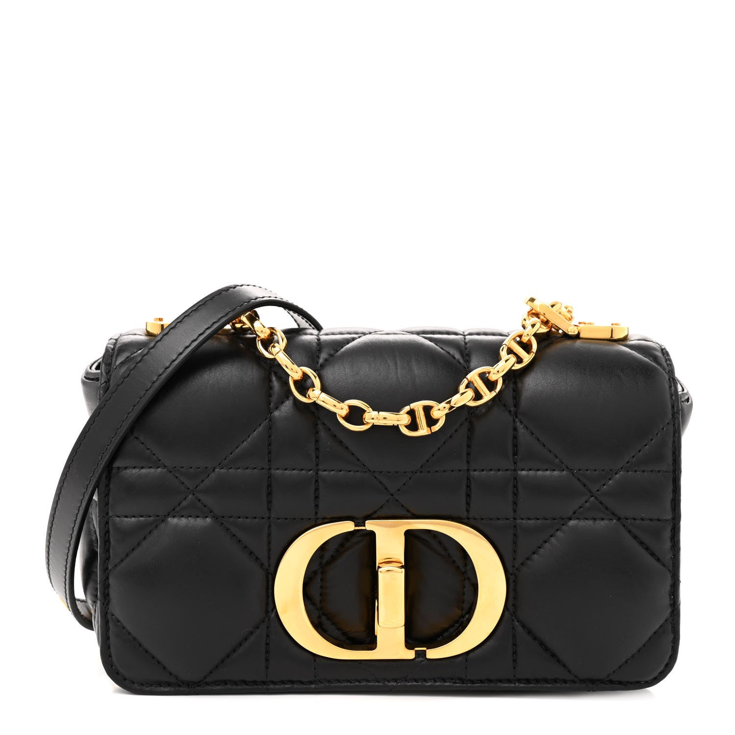 Christian Dior Calfskin Macrocannage Small Caro Bag Black 1 of 10