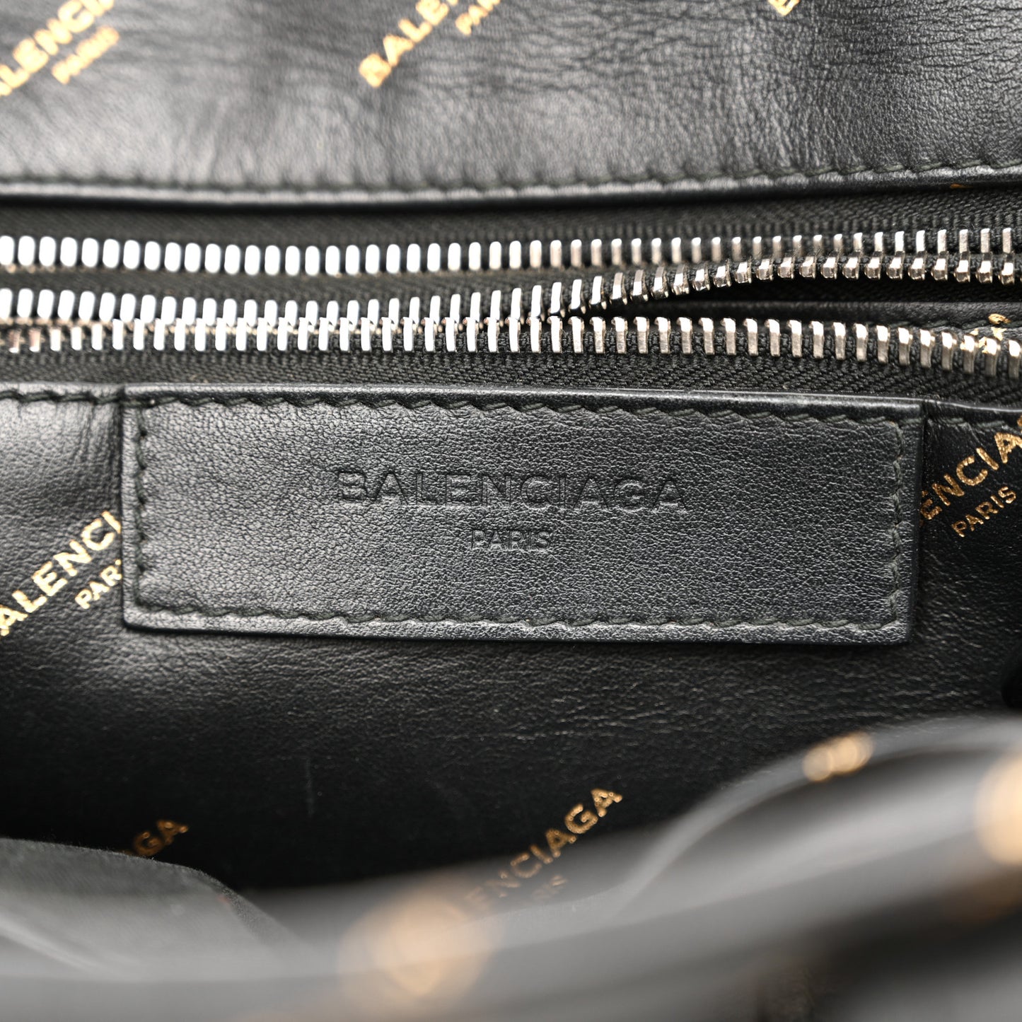 Calfskin Allover Logo XS Bazar Shopper Tote Black Gold