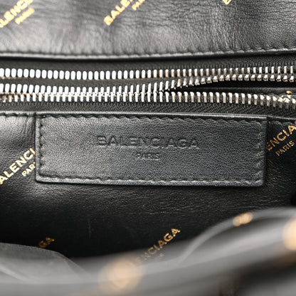 Balenciaga Calfskin Allover Logo XS Bazar Shopper Tote Black Gold 6 of 20