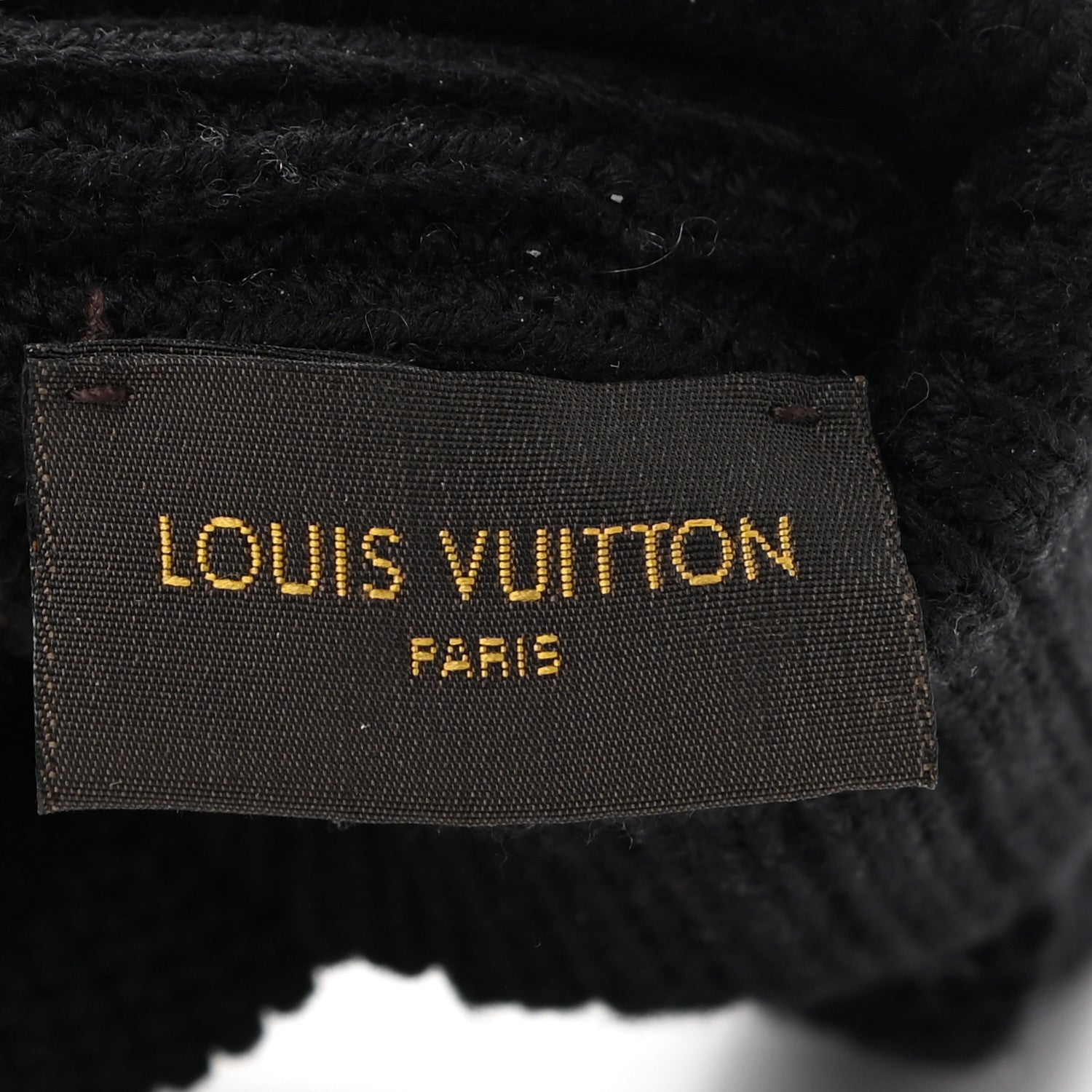 Louis Vuitton Wool Logo Gloves Black 3 of 4