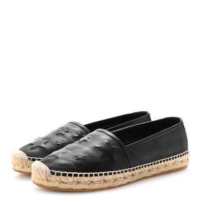Saint Laurent Nappa Embossed Stars Espadrilles 35.5 Black 4 of 11