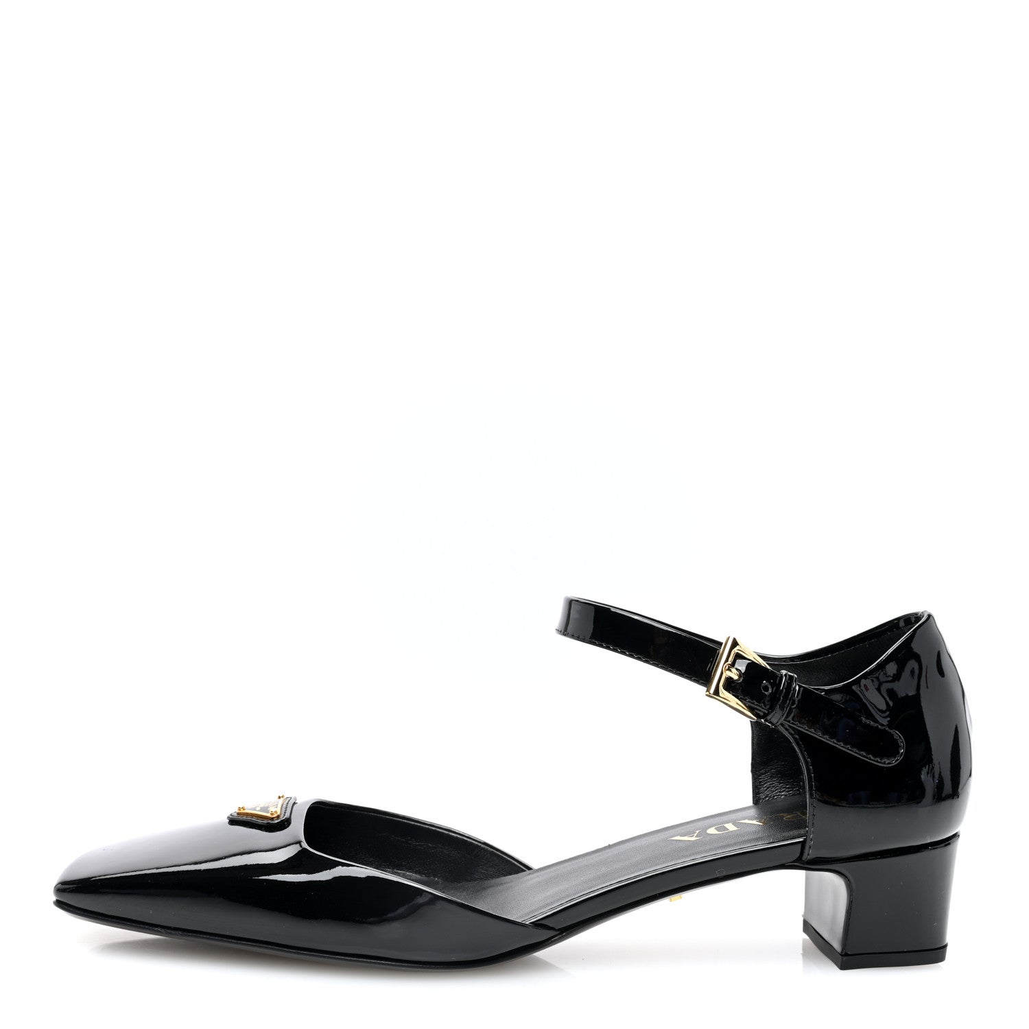 Prada Patent Triangle Squared Toe 35mm Pumps 39 Black 1 of 8