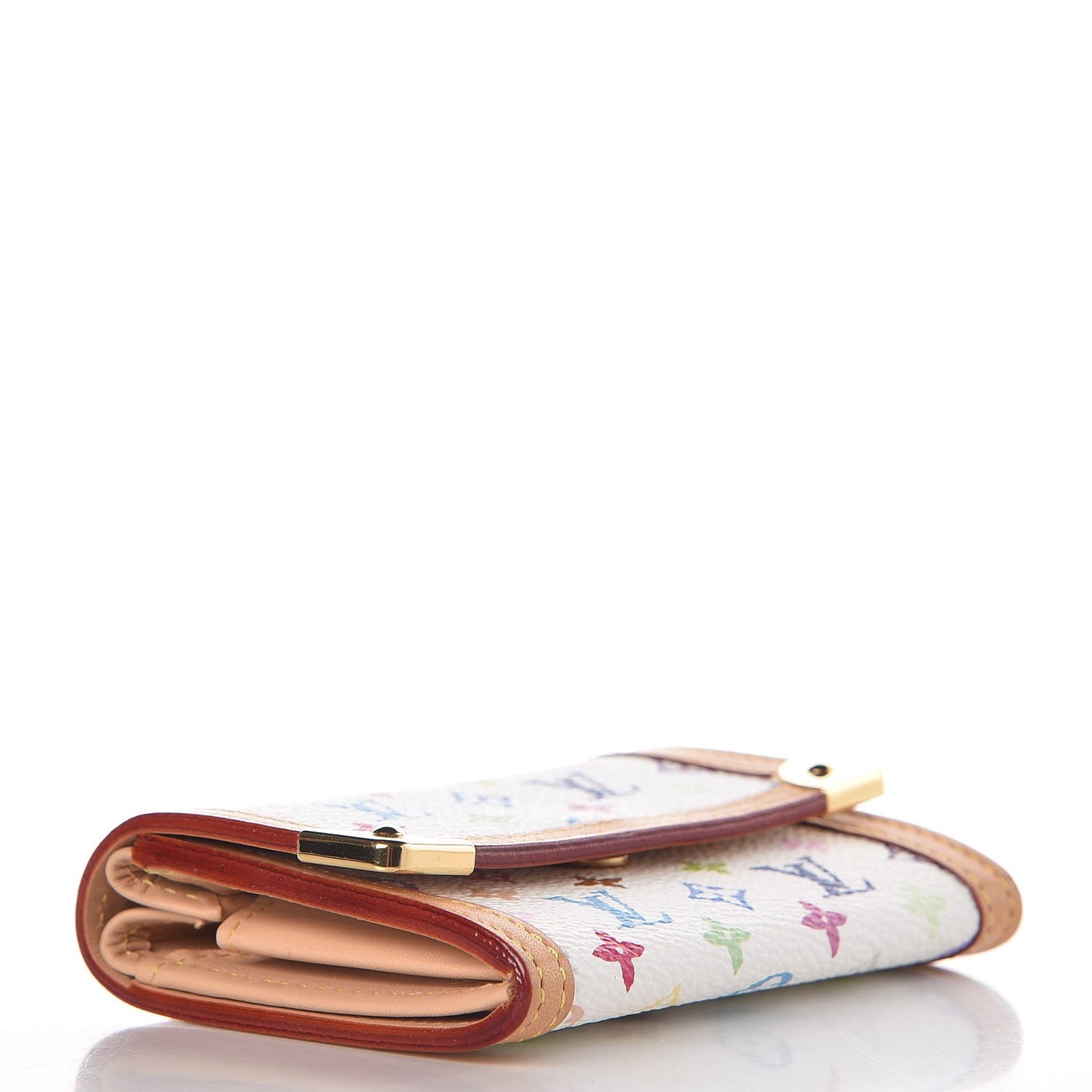 Monogram Multicolor Porte-Monnaie Plat Coin Purse White