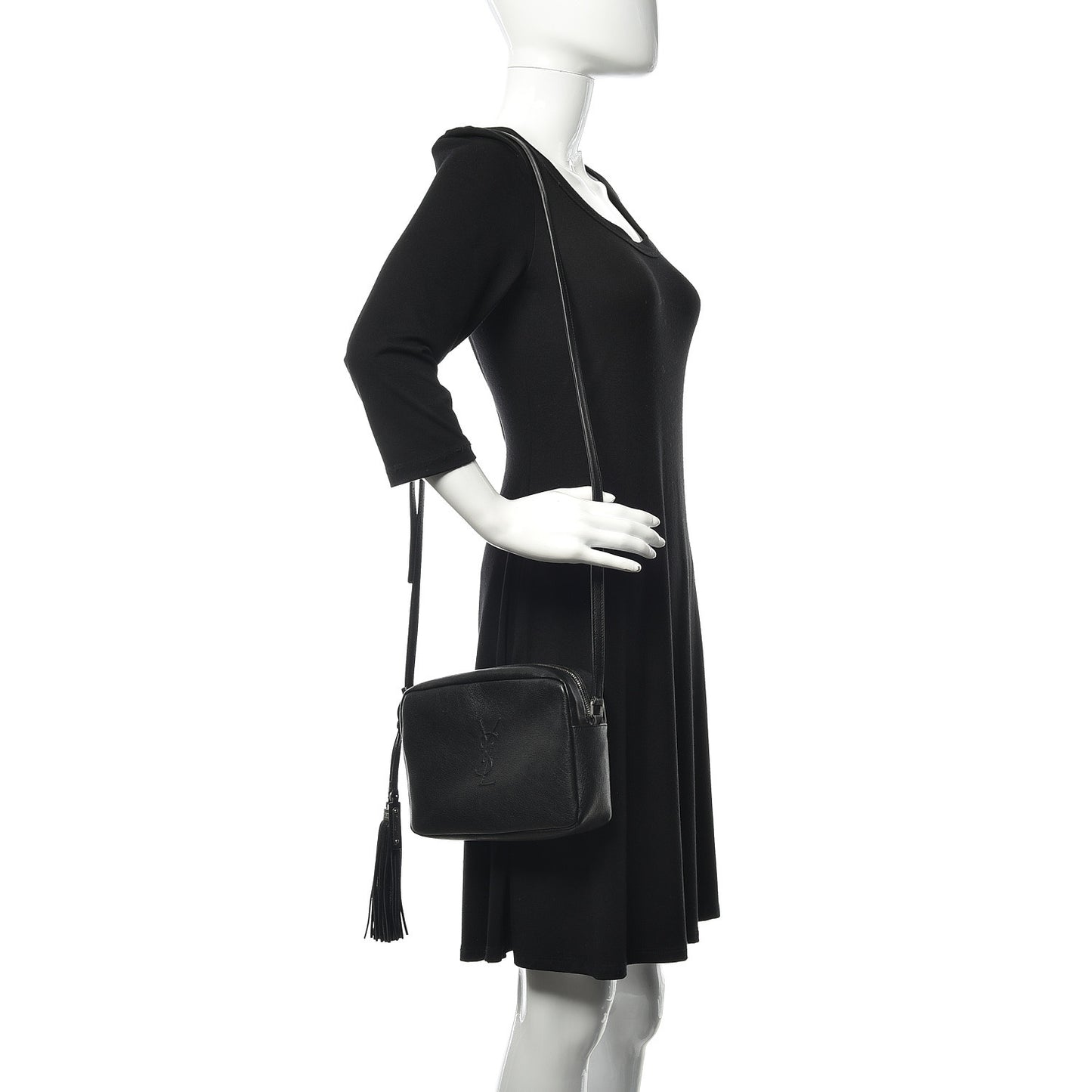 Lambskin Monogram Small Lou Camera Bag Black