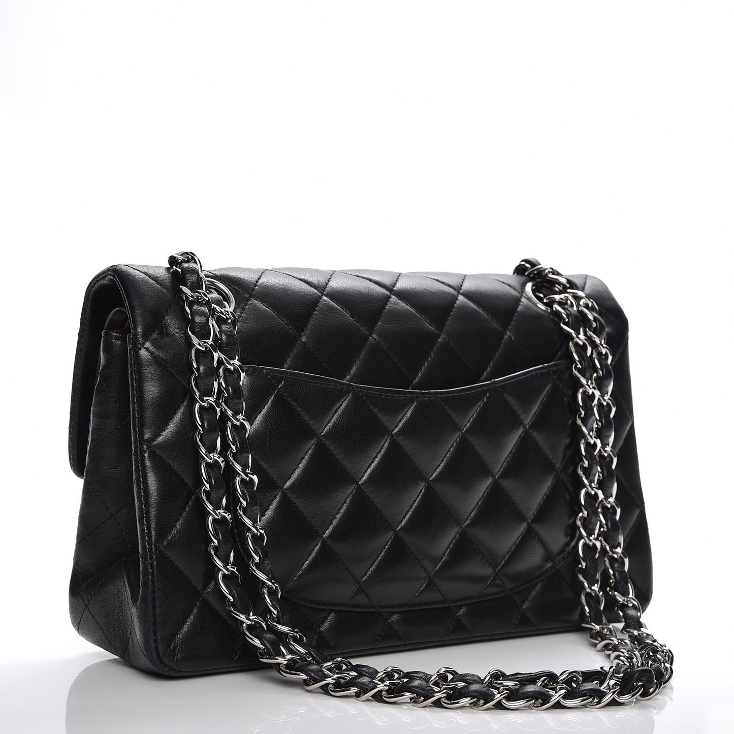 Lambskin Quilted Small Double Flap Black
