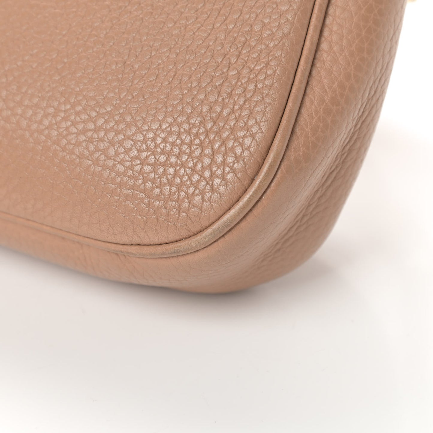 Pebbled Calfskin Medium Soho Flap Crossbody Camelia