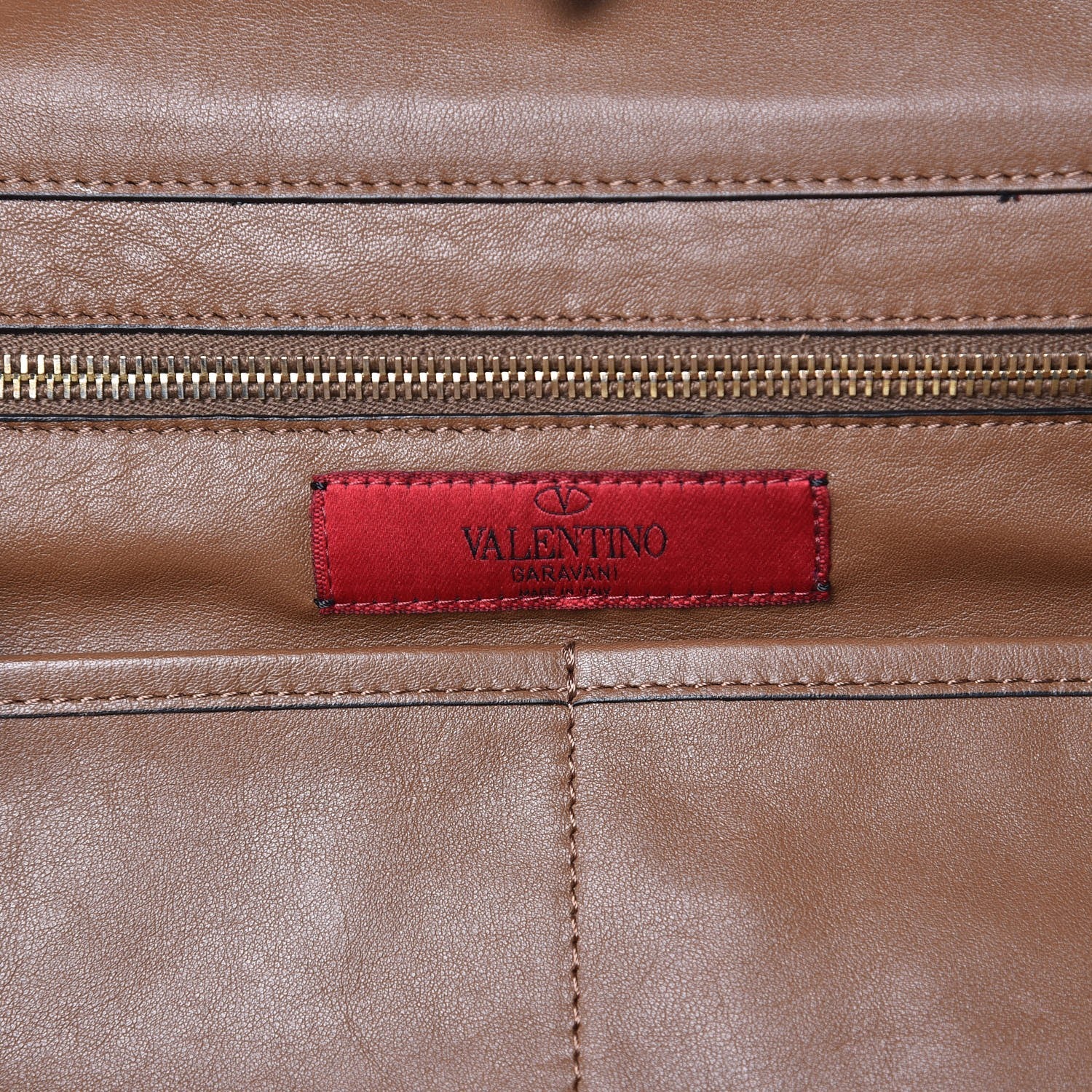 Valentino Garavani Vitello Medium Rockstud Tote Dark Noisette 8 of 12