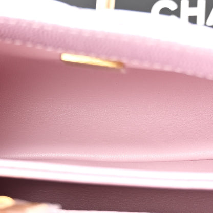 Chanel Metallic Caviar Quilted Extra Mini Coco Handle Flap Light Pink 5 of 12
