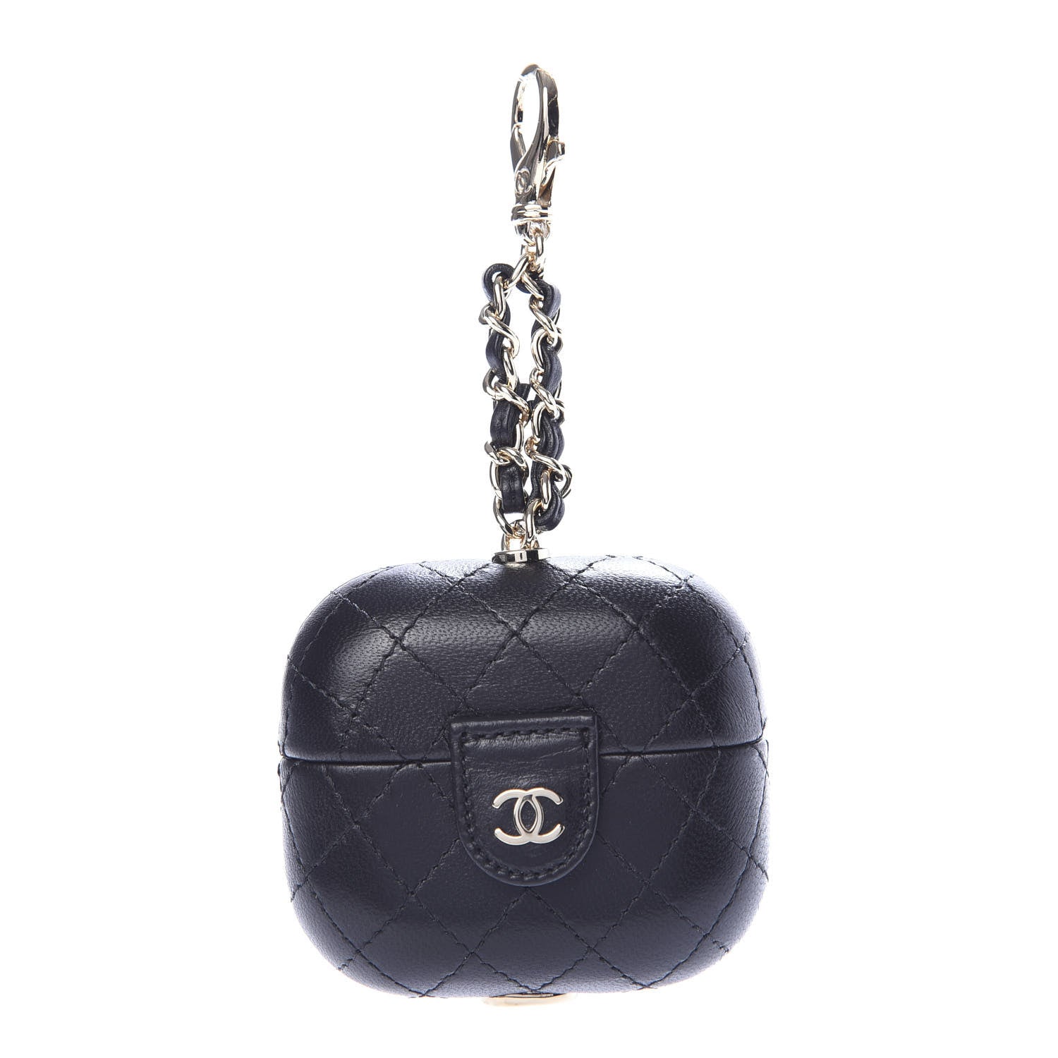 Chanel Lambskin Quilted Airpods Pro Case With Chain Black 1 of 4