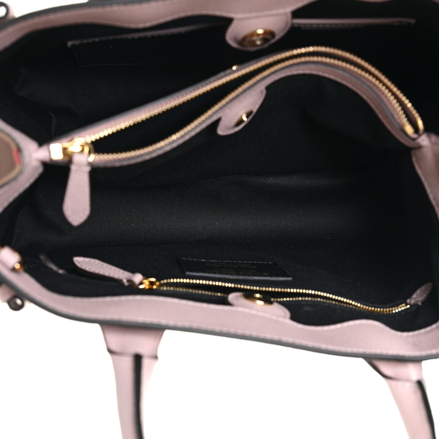 Derby Calfskin House Check Medium Banner Tote Pale Orchid