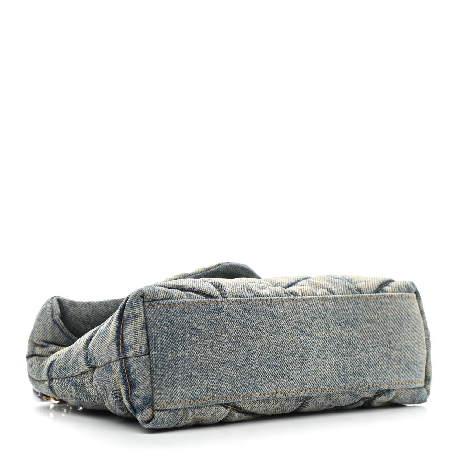 Saint Laurent Denim Quilted Toy Loulou Puffer Monogram Chain Satchel Blue Black 4 of 11