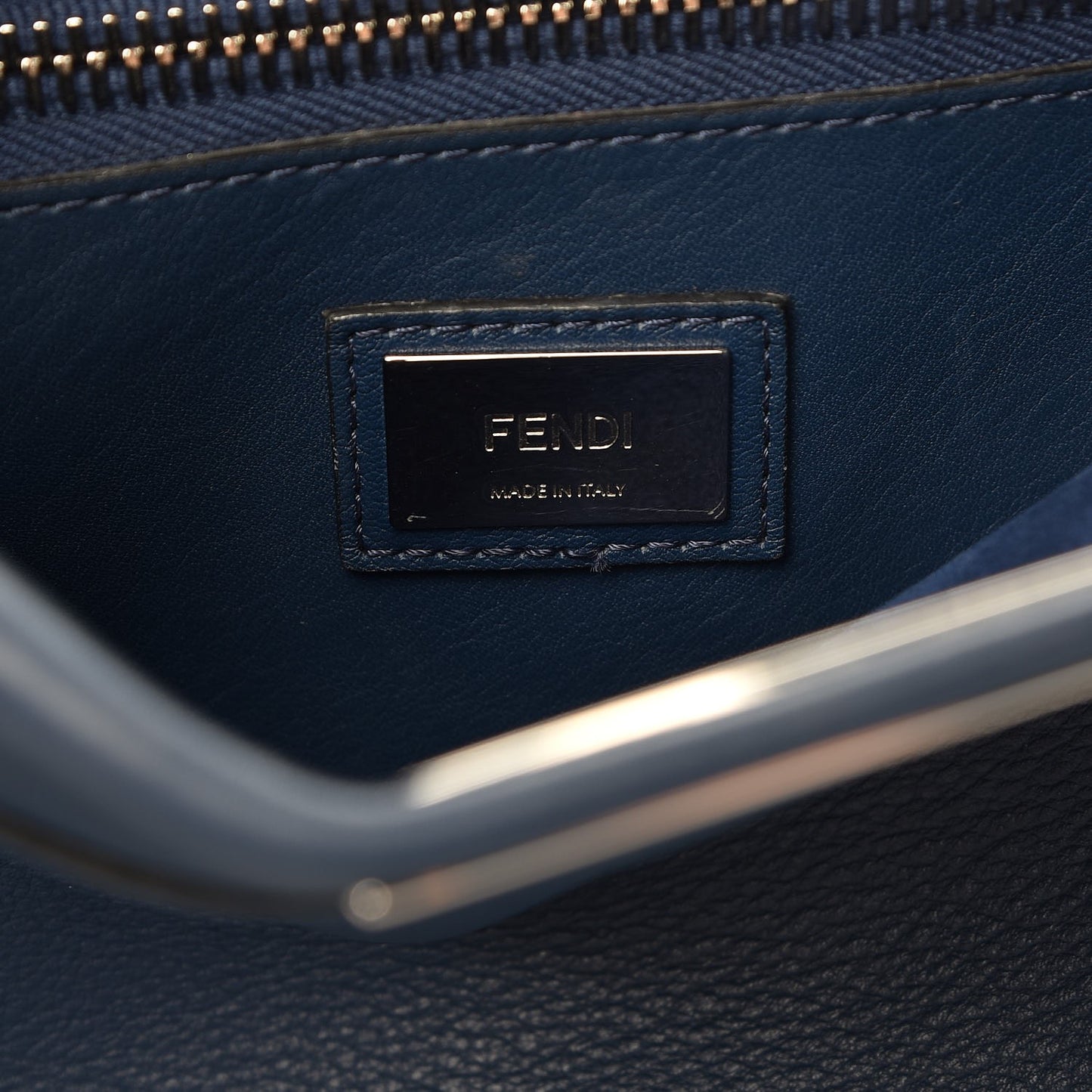 Calfskin Lace Up Medium Peekaboo Iconic Satchel Blue