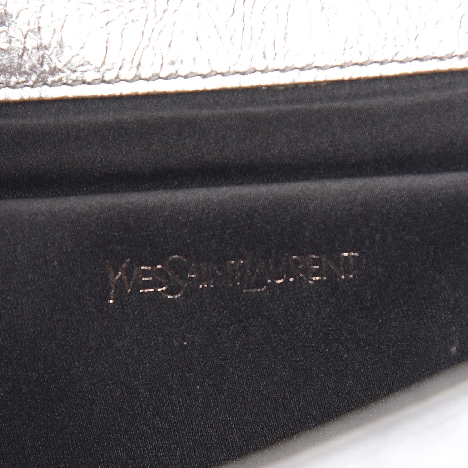Saint Laurent Metallic Textured Large Belle De Jour Clutch Silver 9 of 13
