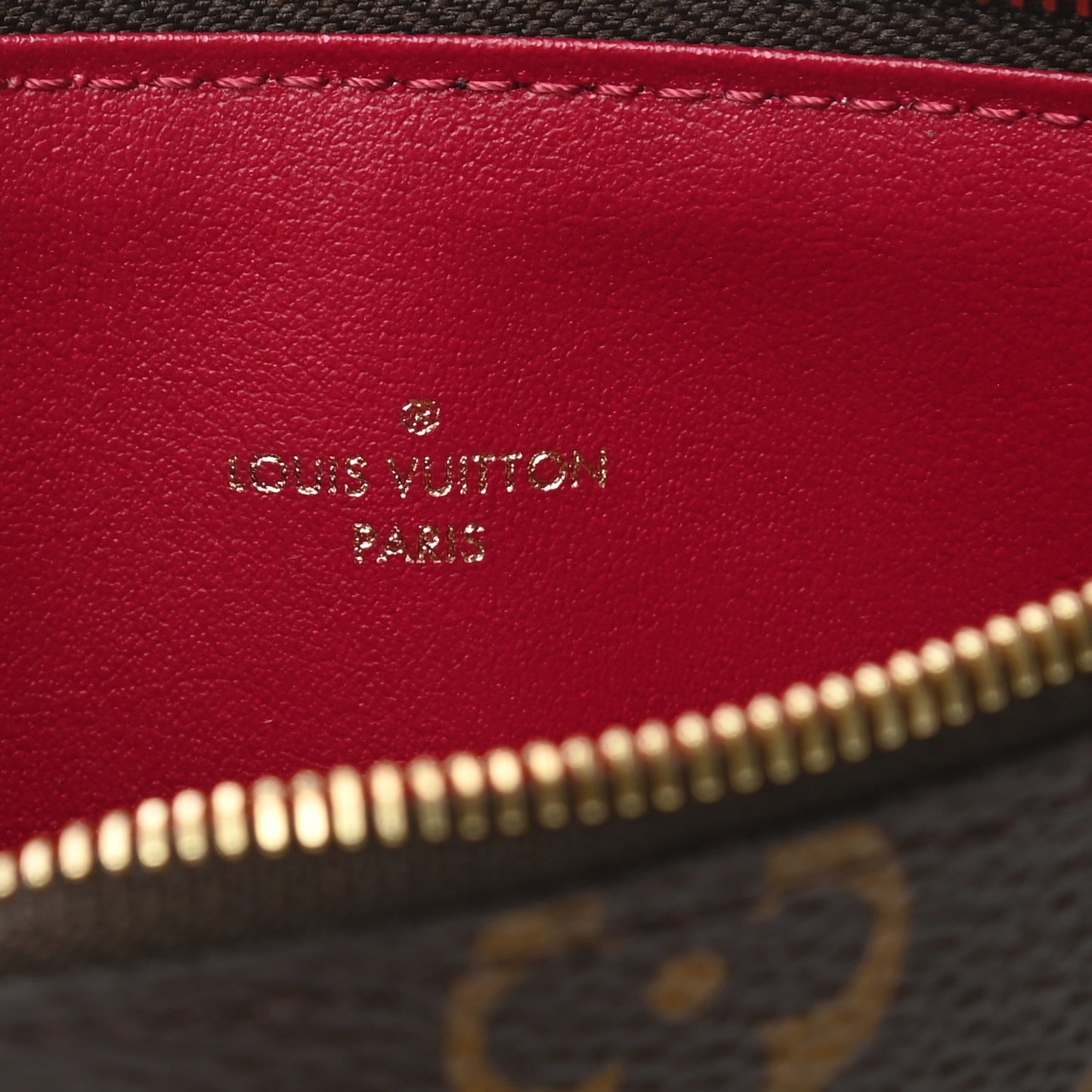 Monogram Felicie Chain Wallet Zippered Insert Fuchsia