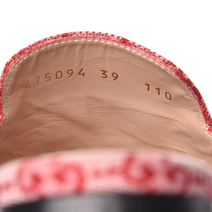 Gucci Canvas GG Monogram Horsebit Womens Princetown Slippers 39 Gardenia Hibiscus Red 8 of 9