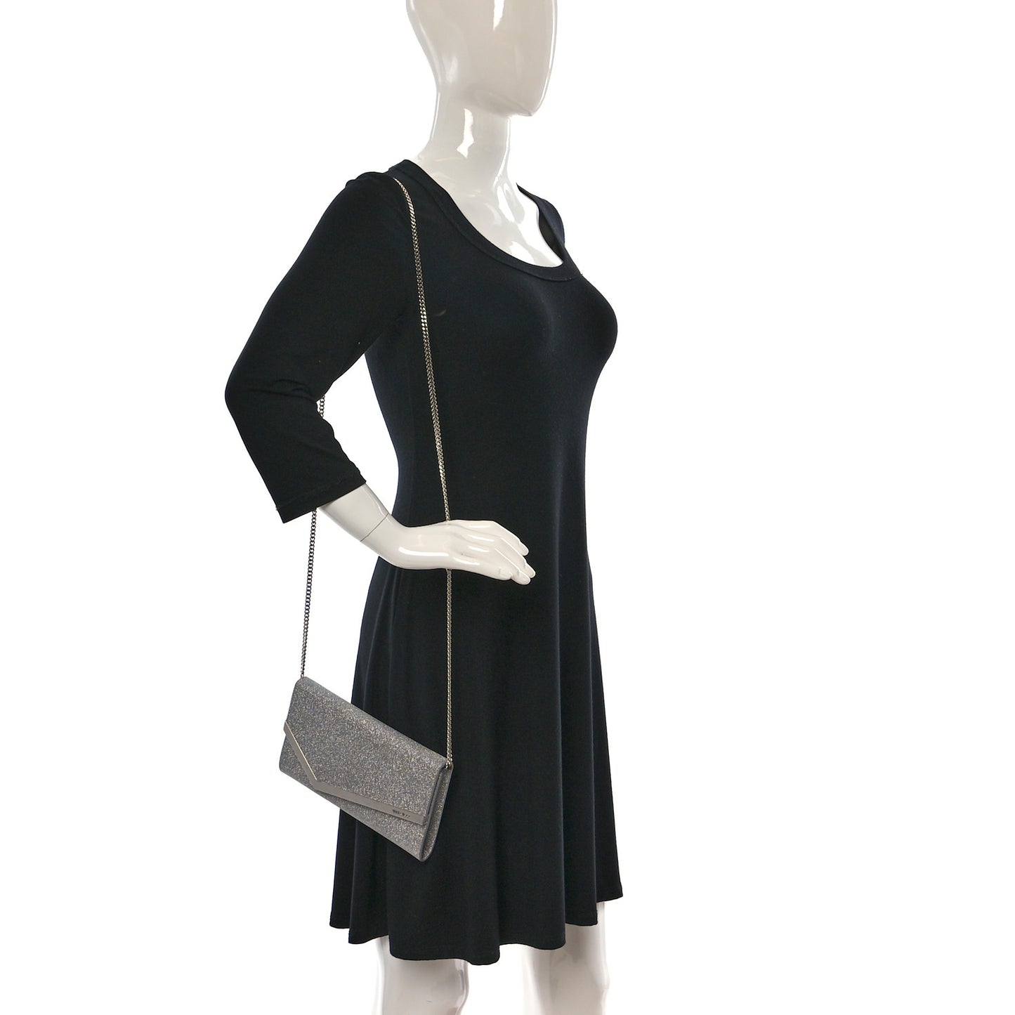 Glitter Emmie Clutch Silver