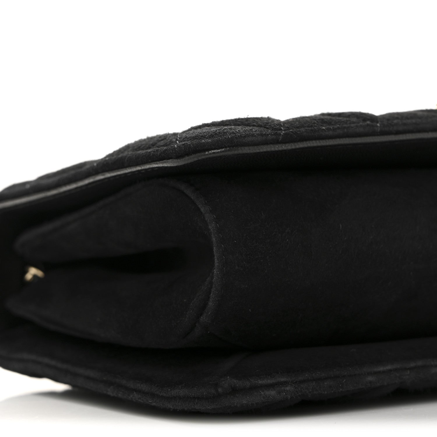 Chanel Suede Quilted Crystal Pearl CC Flap Black 9 of 12