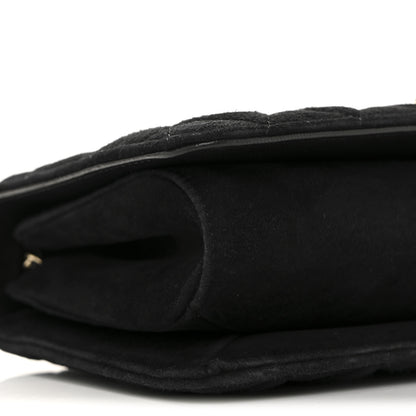 Chanel Suede Quilted Crystal Pearl CC Flap Black 9 of 12