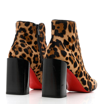 Christian Louboutin Pony Hair Leopard Castarika 85 Ankle Booties 40 Brown 4 of 17