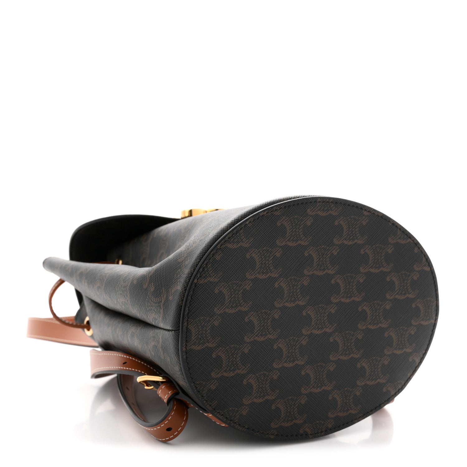 Celine Triomphe Canvas Calfskin Bonnie Backpack Tan 4 of 10