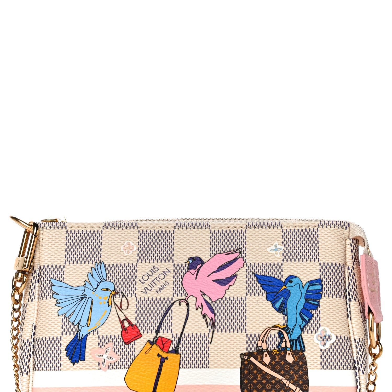 Louis Vuitton Damier Azur 2018 Christmas Animation Mini Pochette Accessories 8 of 11