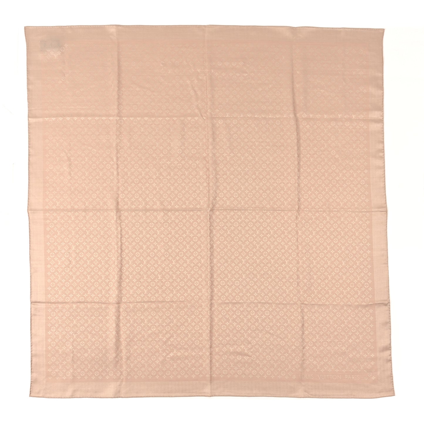 Wool Silk Monogram Evermore Shawl Latte