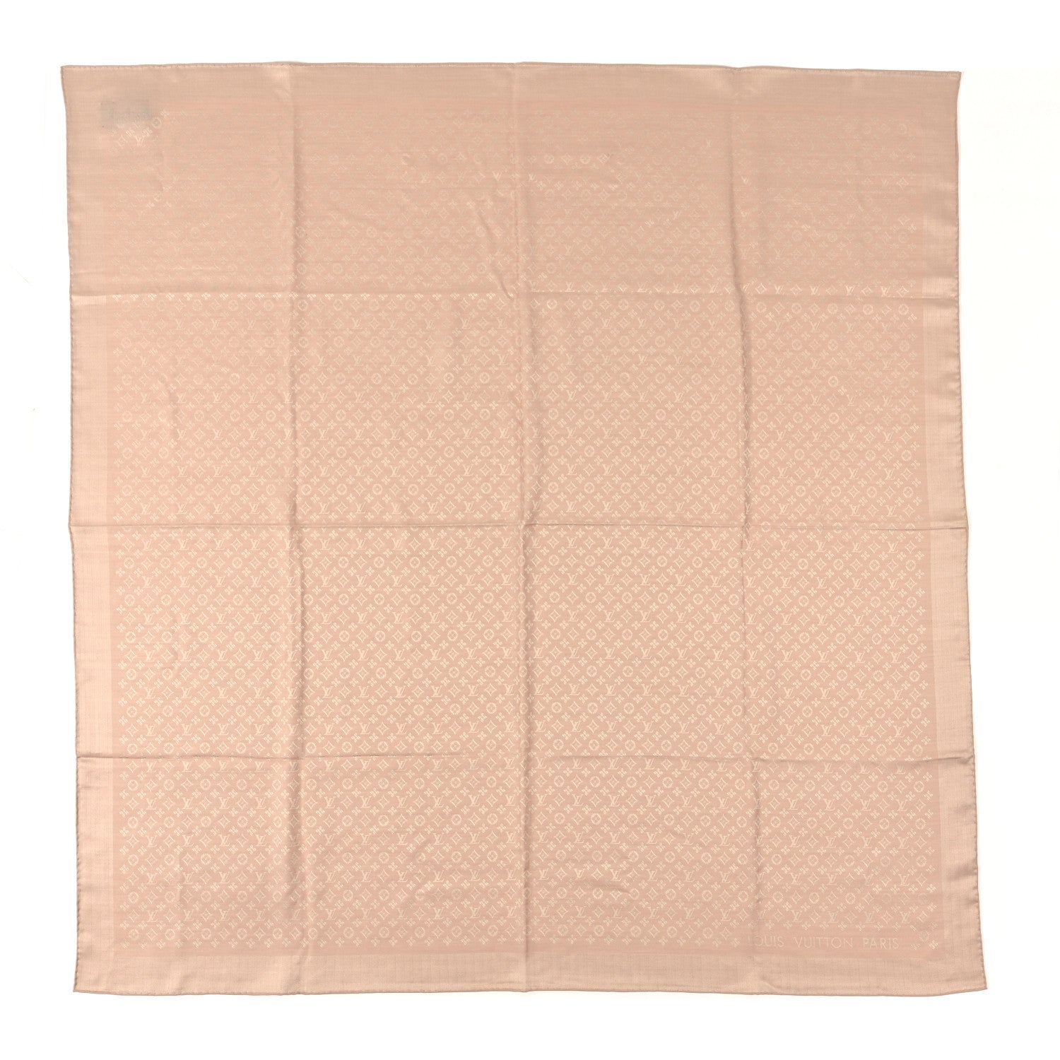 Louis Vuitton Wool Silk Monogram Evermore Shawl Latte 1 of 4
