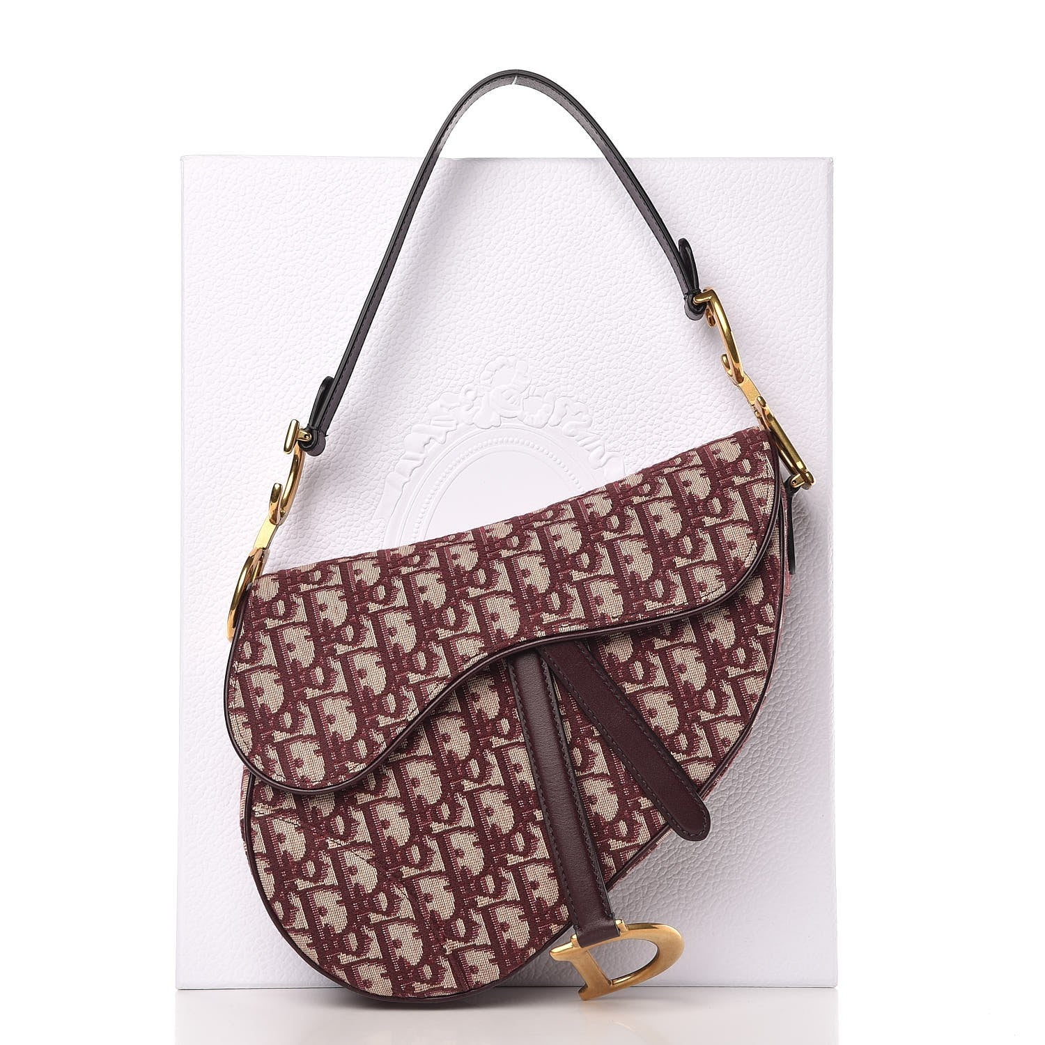 Christian Dior Oblique Saddle Bag Burgundy 8 of 8