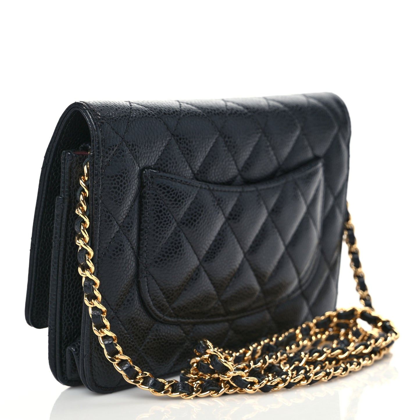 Caviar Quilted Wallet On Chain WOC Black