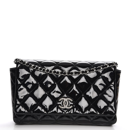 Chanel Patent Quilted Brilliant Wallet On Chain WOC Black 1 of 7