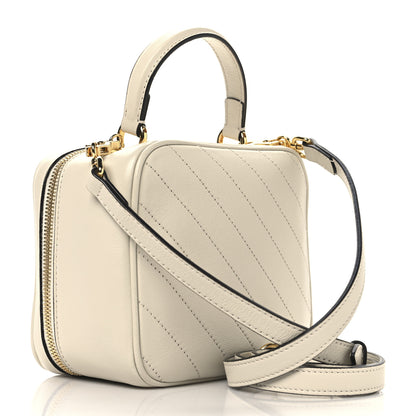 Gucci Sakai Be Green Calfskin Diagonal Stitched Blondie Top Handle Bag Mystic White 3 of 10