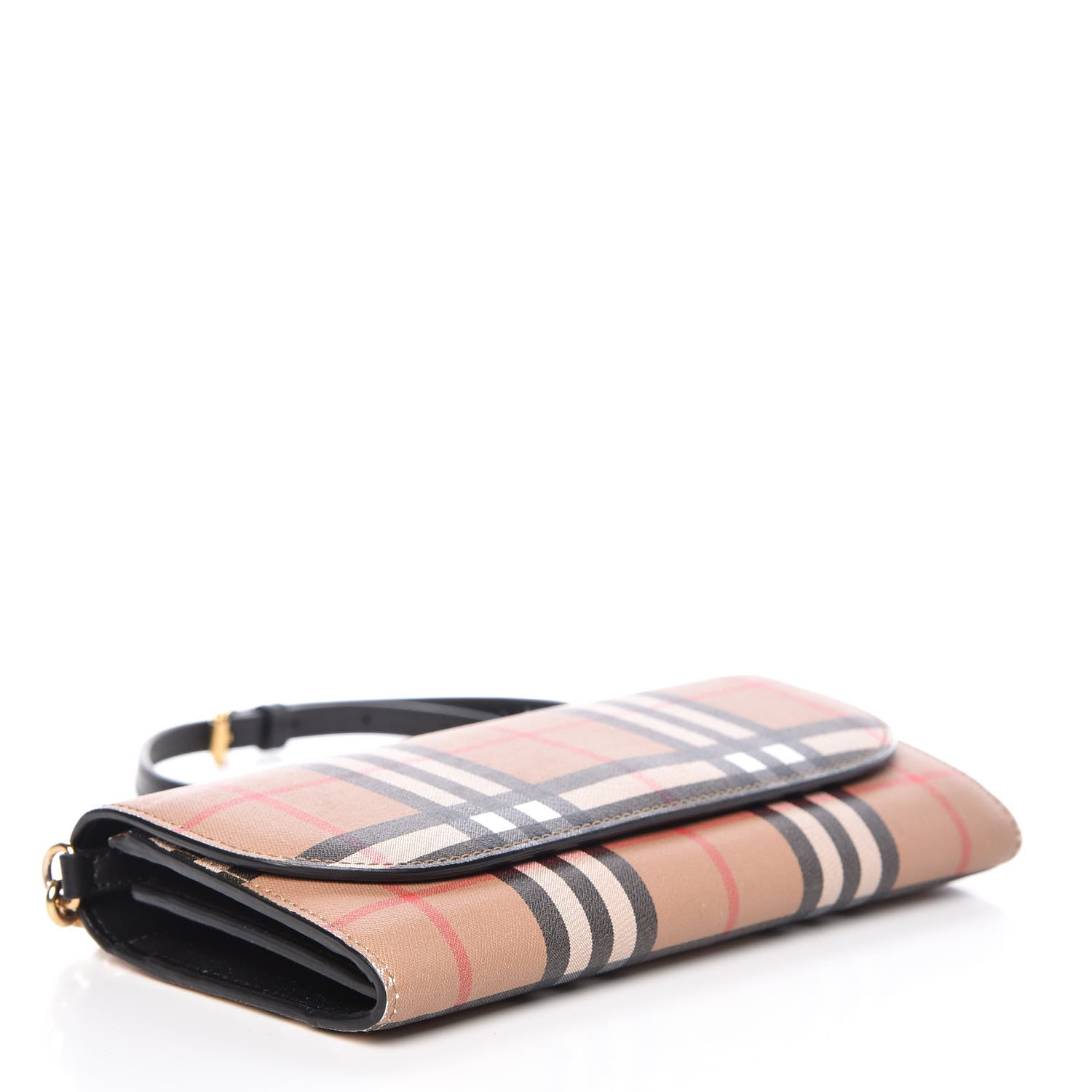 Burberry Vintage Check Henley Wallet On Chain Black 4 of 12