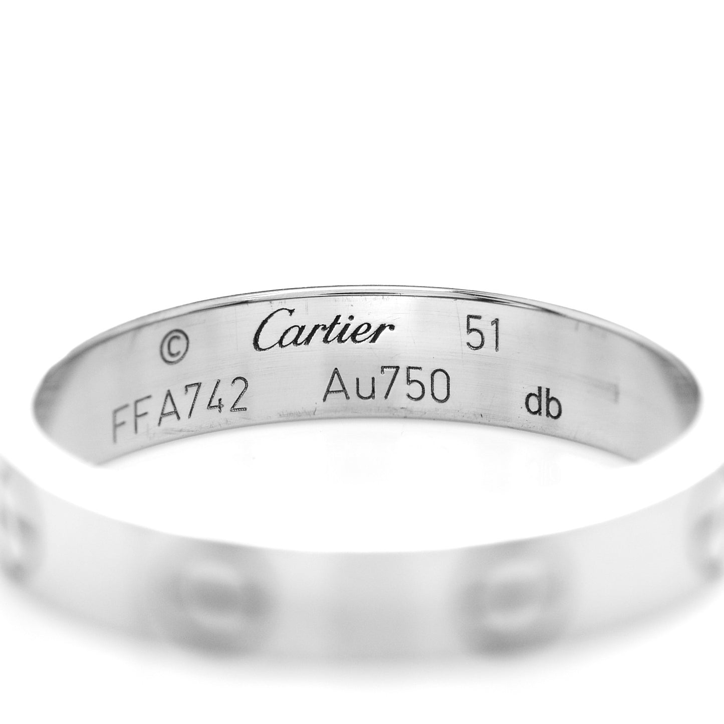 18K White Gold 3.5mm LOVE Wedding Band Ring 51 5.75
