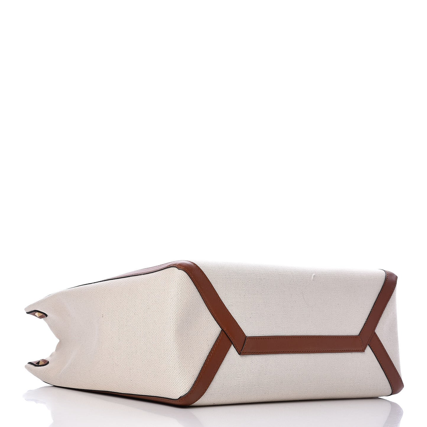Canvas VLTN Print Small Tote Cognac