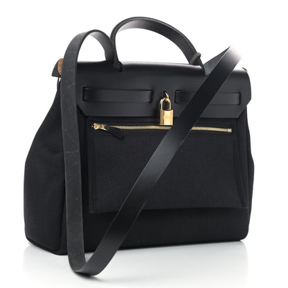 Hermes Military Toile Vache Hunter Herbag Zip Retourne 31 PM Black 2 of 10
