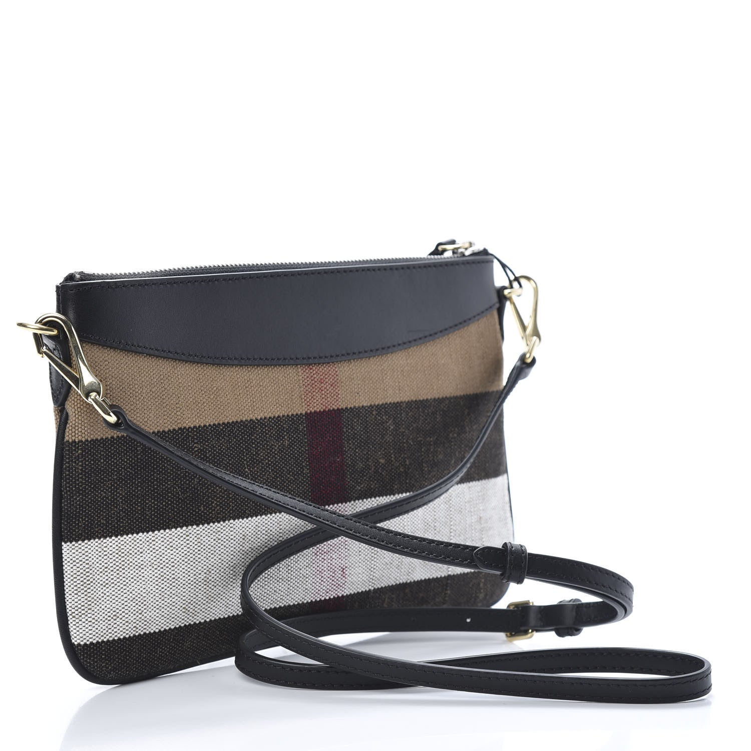 Burberry Mega Check Peyton Crossbody Clutch Bag Black 3 of 12