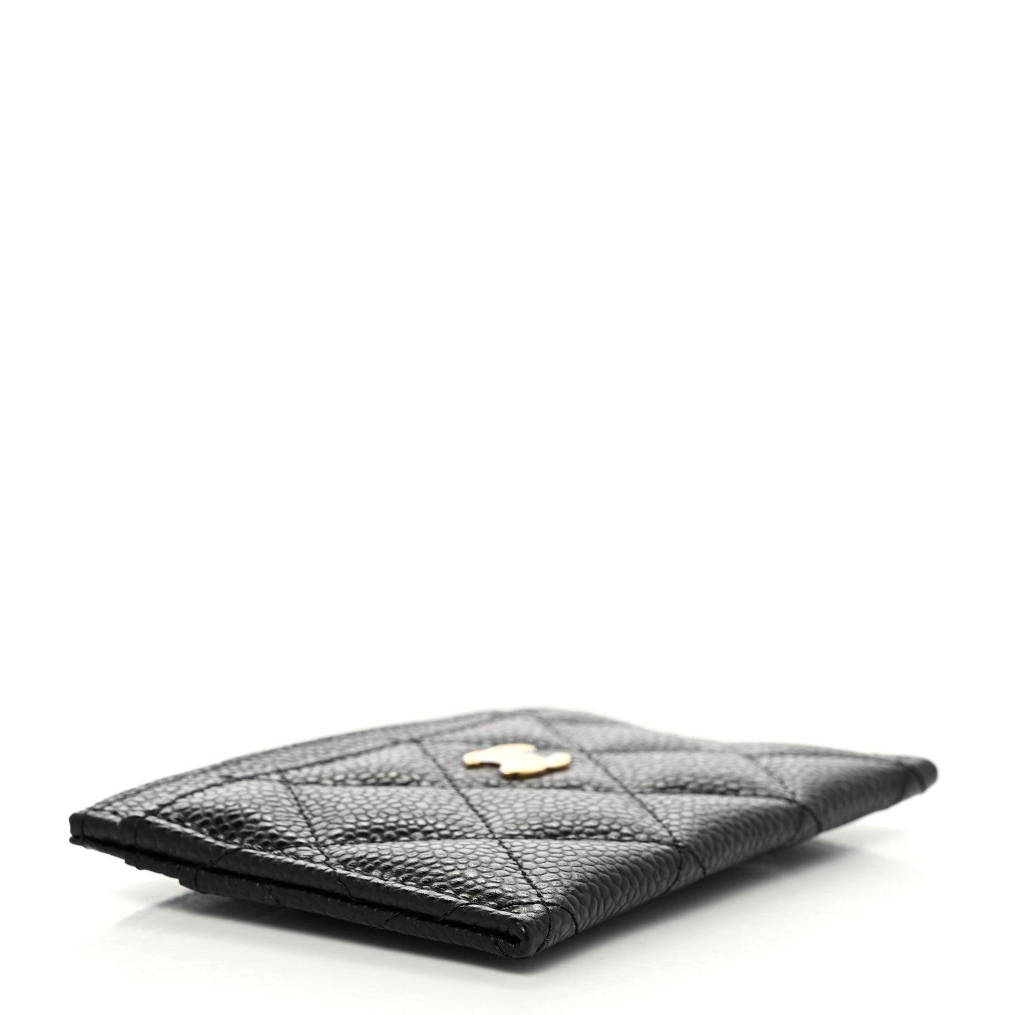 Caviar Quilted Card Holder Black